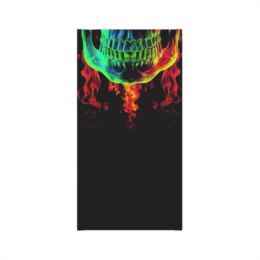 Skull Flame Neck Gaiter — Neon Rainbow Skull Lightweight Face Covering