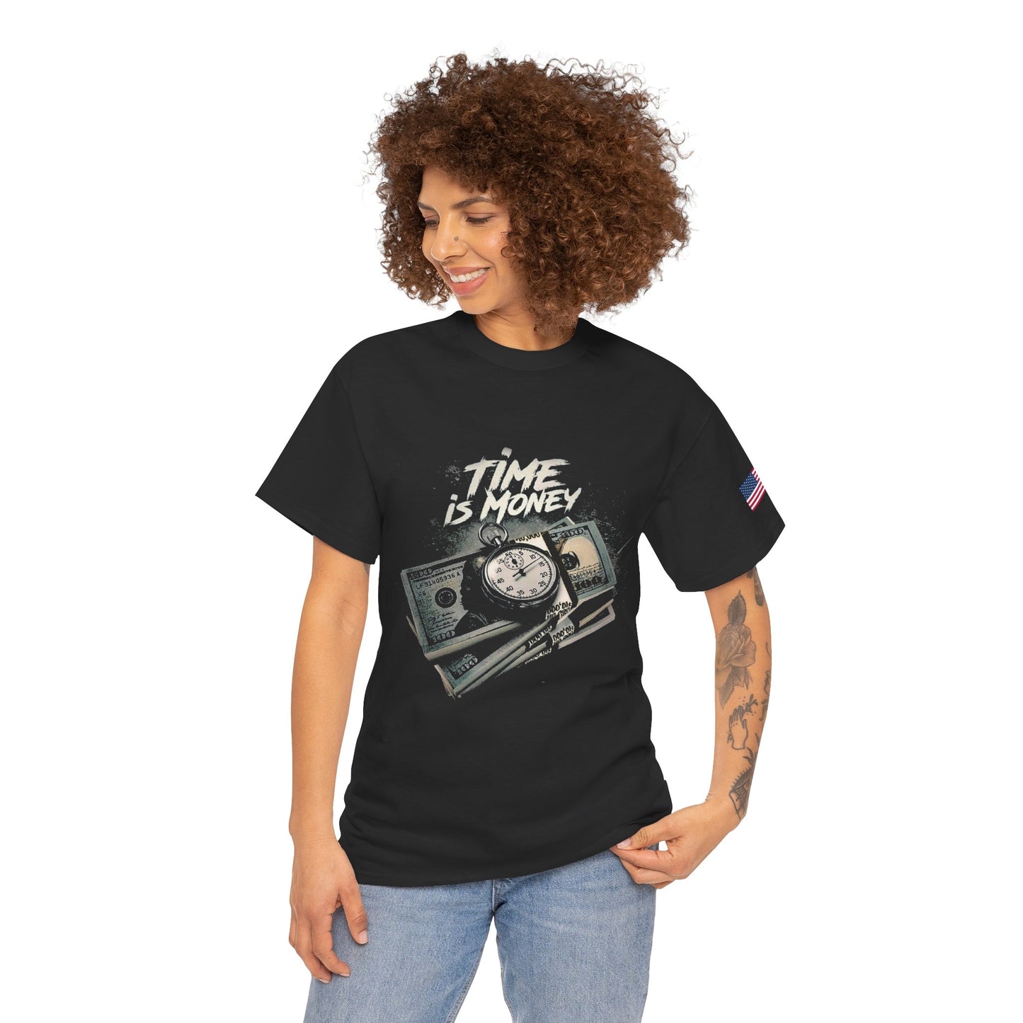 Time Is Money T-Shirt — Vintage Cash & Pocket Watch Graphic Tee